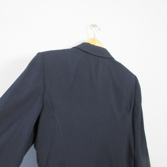 Escada Women's Blazer 38 Blue Virgin Wool Jacket Navy Minimalist Designer 496 - Picture 8 of 15